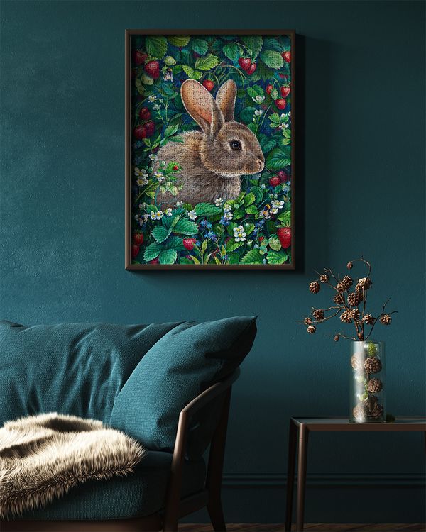 Пазл 1000 элементов, Зайка в землянике, PZL-1000/33, Фрея