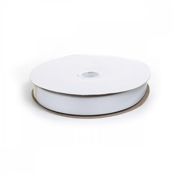 Лента репсовая (в рубчик) 25.0 мм цв. 029 белый уп.91.4м