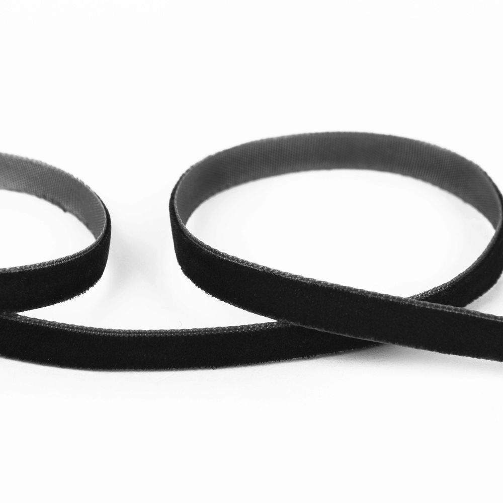 Лента бархатная (тесьма) 12.0 мм / 16.5±1 метра, 039 черный, Blitz VR-12