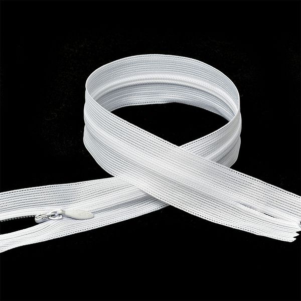 Молния потайная (скрытая) Т3 (3 мм) 1 зам., н/раз., 20 см, цв.F101 белый, 10 шт, Mzipp