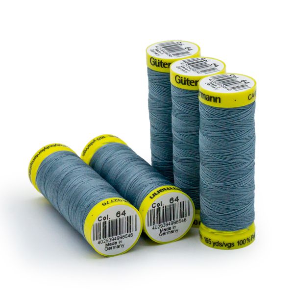 Нитки для трикотажа Gutermann Maraflex, 150м, 064 серый джинс, 5 катушек
