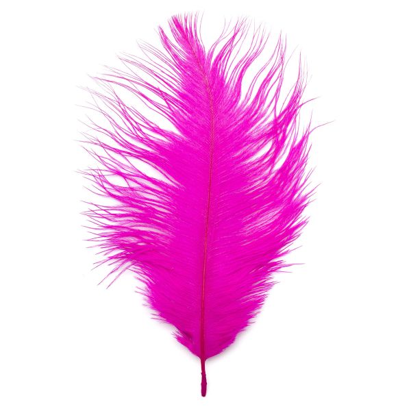 Перья страуса декоративные 20-25см, 10 шт в упак, фуксия