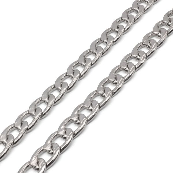 Цепь декоративная алюминий 16х11 мм, 10 метров, никель, K11325
