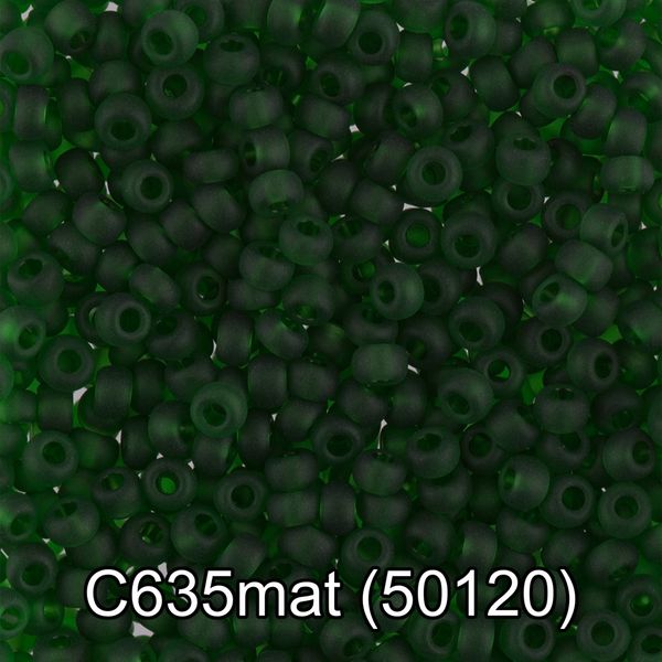 Бисер Gamma 10/0 (2.3 мм), 150 г (10х5 г), C635mat т.зеленый мат, 50120, круглый 3