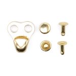 Крючки обувные 20х17 мм, 2 крепления, золото, 20 шт