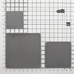 Набор заплаток пришивных из кожи, квадрат 4см, 6см и 8см, с перфорацией, 3 шт, 100% кожа (07 серый), 9402