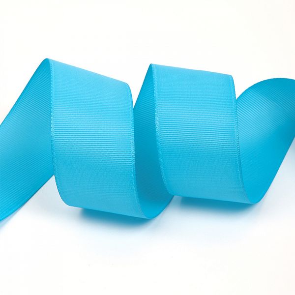 Лента репсовая (в рубчик) 38.0 мм, 340 ярк.голубой уп.27,4м