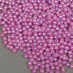 Бусины пластик (перламутр) ⌀4 мм, цв.093 т.сиреневый, уп.500г (15000 шт), Magic4Hobby