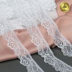 Кружево эластичное (стрейч) 30 мм, TBY.L839, 01 белый, 500м, Kruzhevo