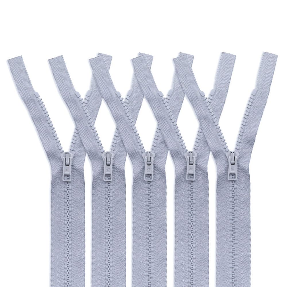 Молния трактор Arta Т6 (6 мм) 1 зам., разъем., 45 см, цв. 079 св.серый, уп.5 шт