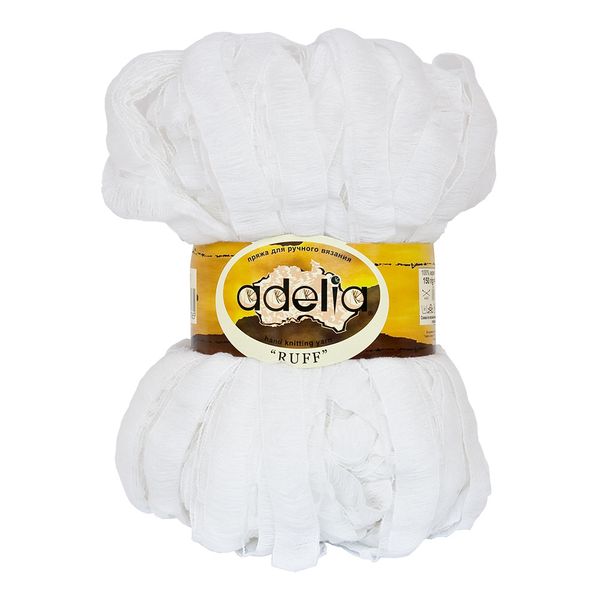 Пряжа Adelia Ruff / уп.2 мот. по 150г, 60м, 01 белый
