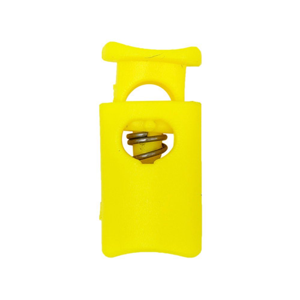 Фиксатор (стоппер-зажим) для шнура, цилиндр ⌀4,5 мм, 19х9 мм, ПП, желтый, 100 шт