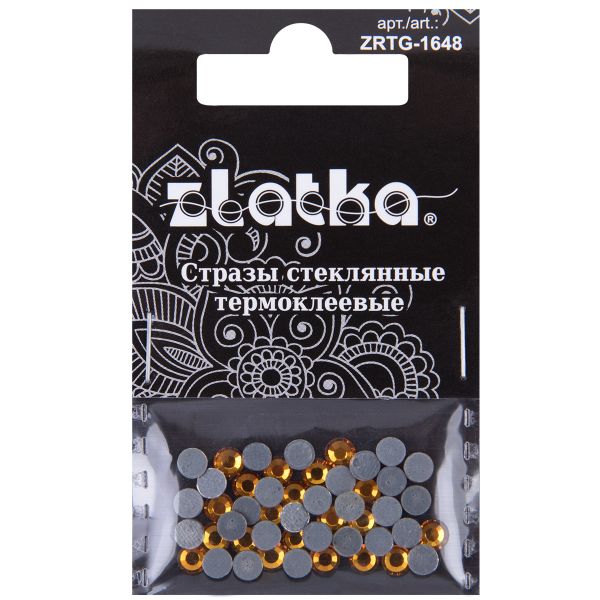 Стразы клеевые стекло 3.9 мм, 5х48 шт, SS16 №15 яр.жёлтый (Topaz), Zlatka ZRTG-1648