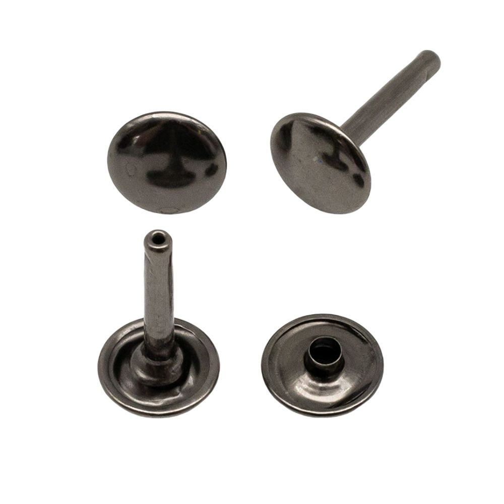 Хольнитены двухсторонние сумочные ⌀12 мм h-20 мм металл, черный никель, 69591, 100 шт