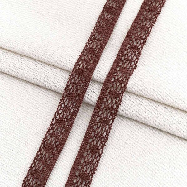 Тесьма отделочная 16 мм / 18.2 метра, А7173 хлопок, вязаная, коричневый, 21210