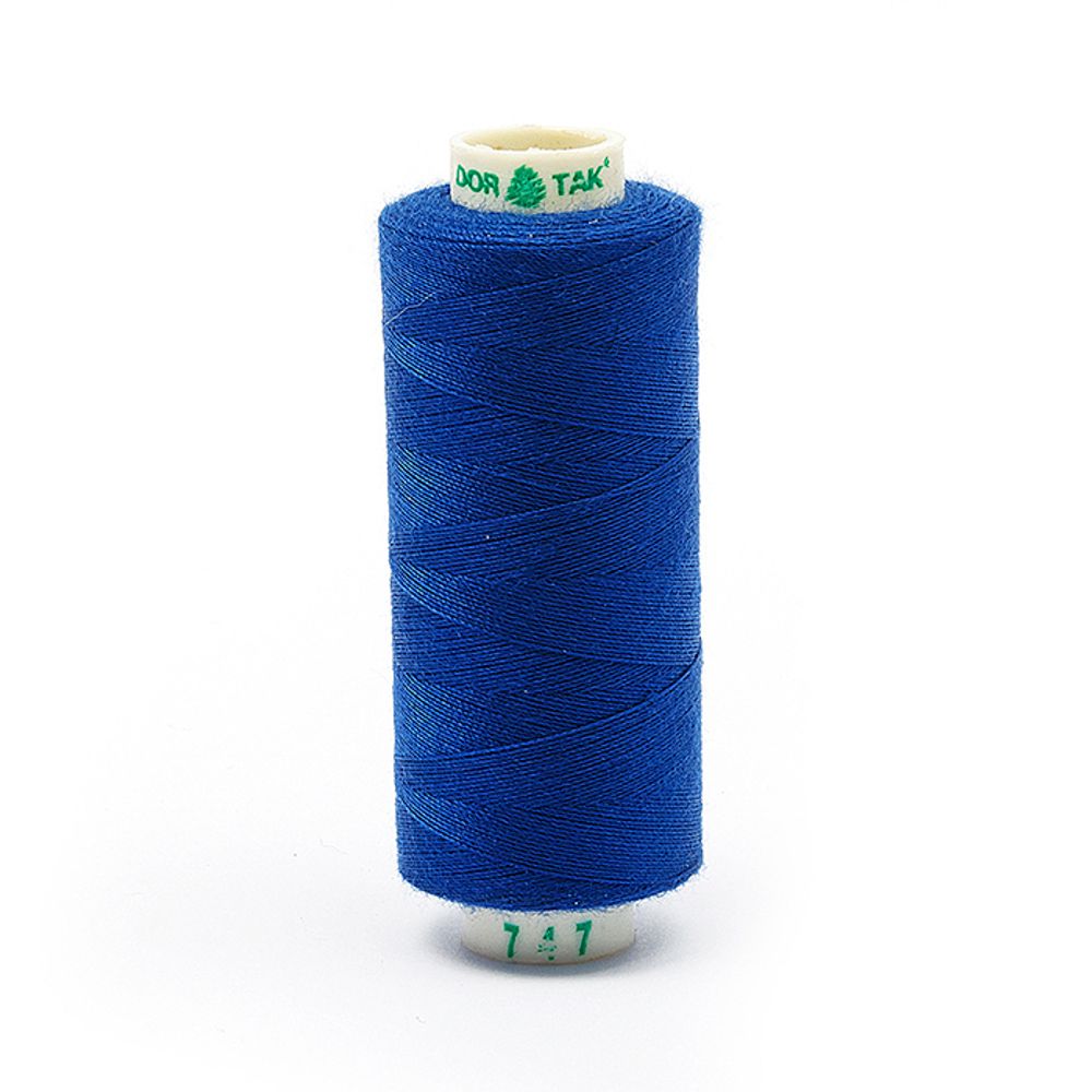 Нитки швейные бытовые Dor Tak 40/2, 366 м / 10 кат., 747 синий