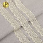 Кружево вязаное (тесьма) 25 мм / 10 метров, D1001, тонкая нить, цв.02 молочный, Kruzhevo