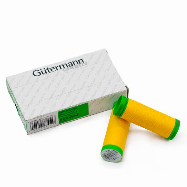 Нитки для тонких тканей Gutermann Extra Fine 150, 200м, 106 т.желтый, 5 катушек