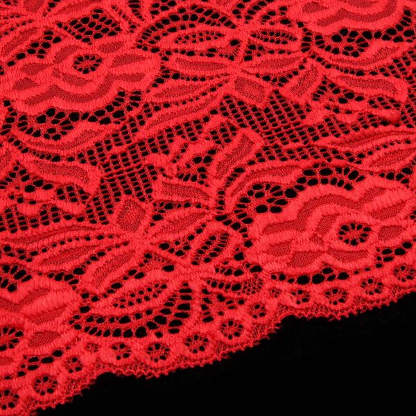 Кружево бельевое эластичное 300 мм / 13.72 м, цв. C820 красный