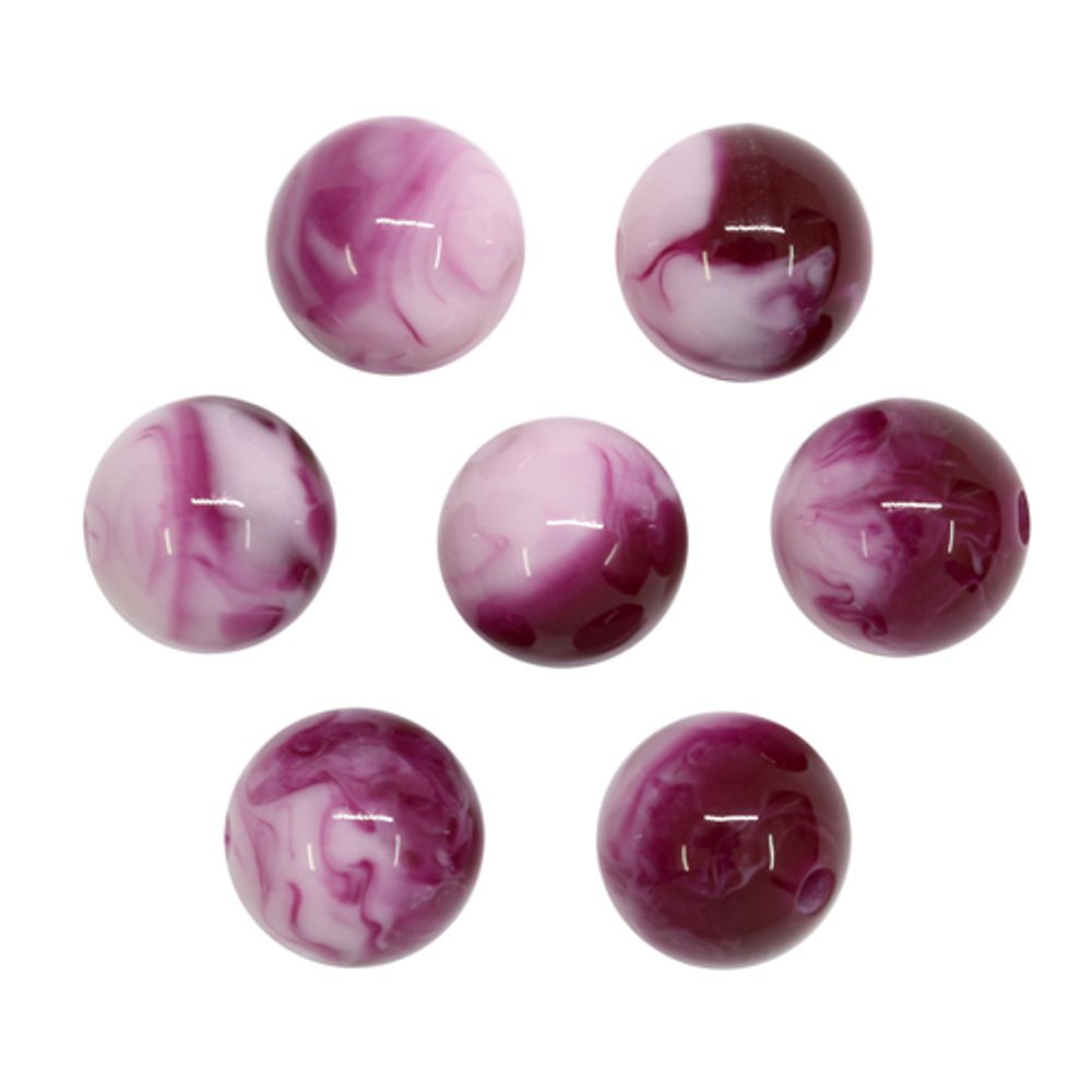 Бусины из смолы, имитация камня 11 мм, 10 шт в упак, св.чароит /TOS/