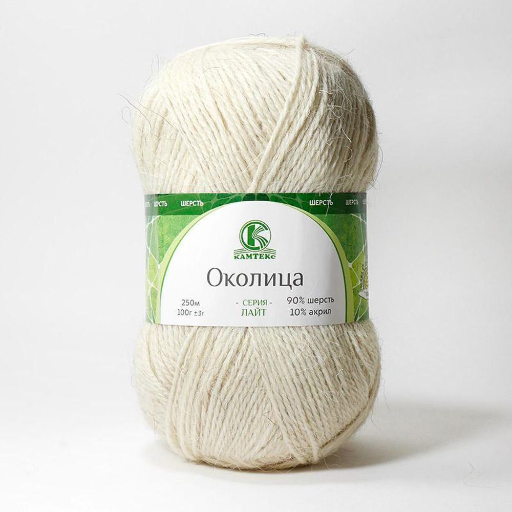 Пряжа Камтекс Околица / уп.5 мот. по 100 г, 250 м, цв.205 белый