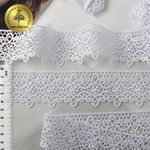 Кружево гипюр (плетёное) 45 мм, диз. 106, цв.01 белый, уп. 9 м., Kruzhevo