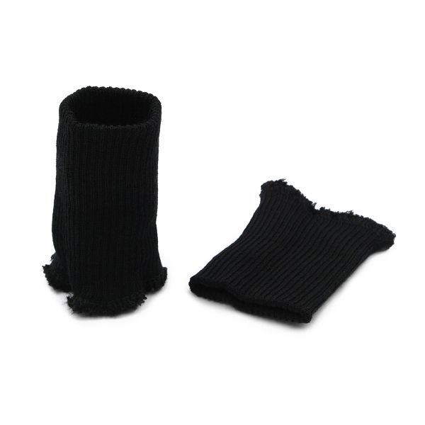 Манжеты трикотажные 6.5х9.5 см, 5 пар, тонкие, 2х2, 004 черный