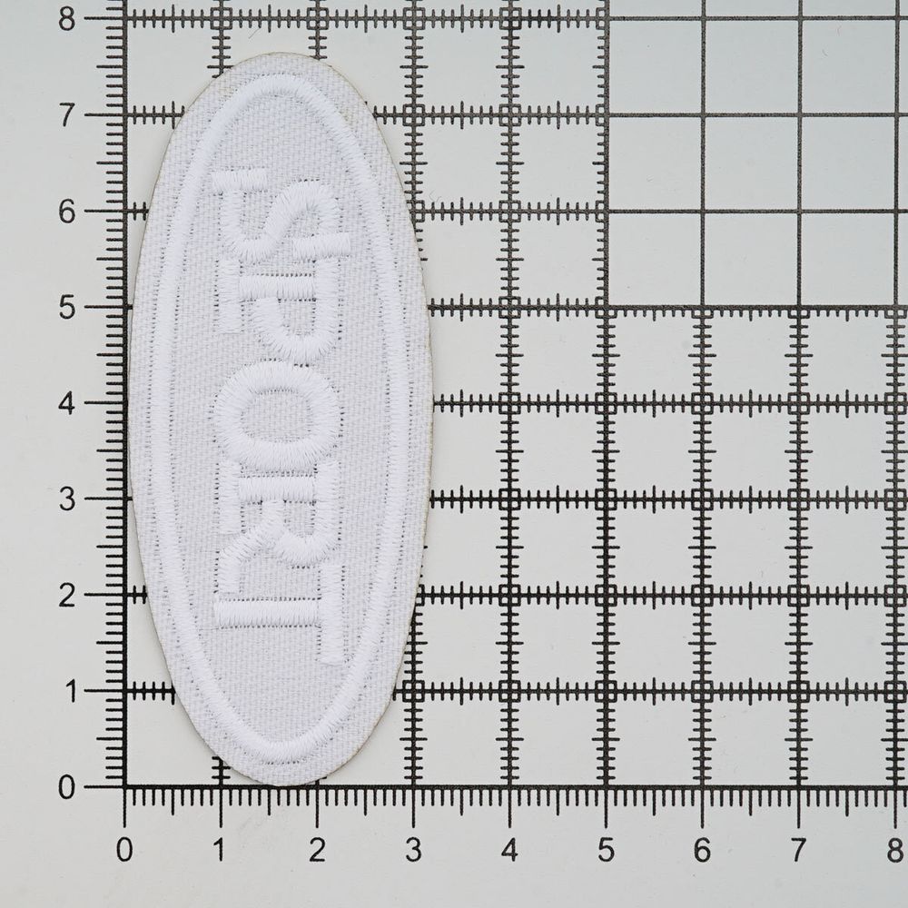 Термоаппликация овал SPORT 75х30мм (White (белый)), 2 шт, LA557