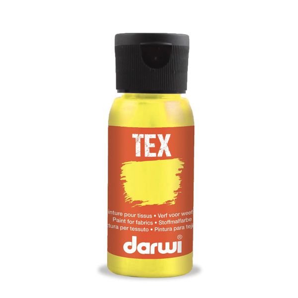 Краска для ткани Darwi TEX, 50 мл, 723 желтый неон