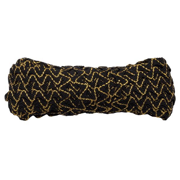 Тесьма вьюнчик 9 мм / 20 метров, с метанитью, рис 9901, черный с золотом, С3891Г17