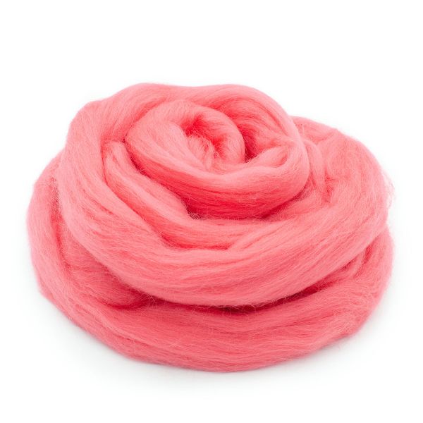 Шерсть для валяния полутонкая 100%, 100 г, цв.351 св.коралл