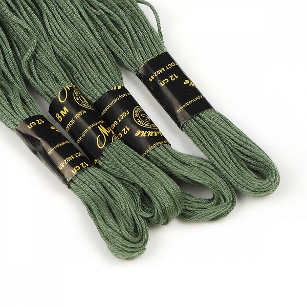 Мулине ПНК им.Кирова цв.3702 зеленый, 24 мотка по 8 метров