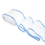 Лента капроновая для бантов 75 мм, / 25 метров, с метал. кромкой, белый/ синий, Gamma С 3502 с метал. кромкой