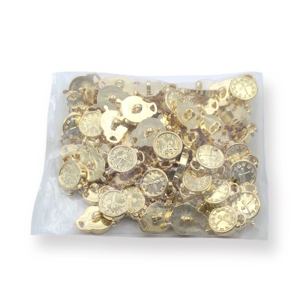 Пуговицы детские Будильник, 21 мм (золото) 57903, 72 шт