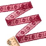 Кружево капроновое 22 мм / 6.8 м, (±4 см) 0574-1003, A574 бордо