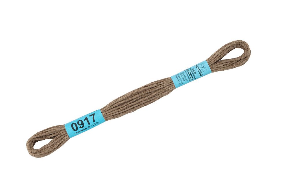 Мулине Gamma 100% хлопок, цв.0917 сер-хаки, 24 мотка по 8 метров