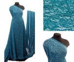 Ткань кружевная (гипюр) в нарезке с кордом диз.3036 шир.150 см, 130 г/м², цв.908 морская волна, 5 метров