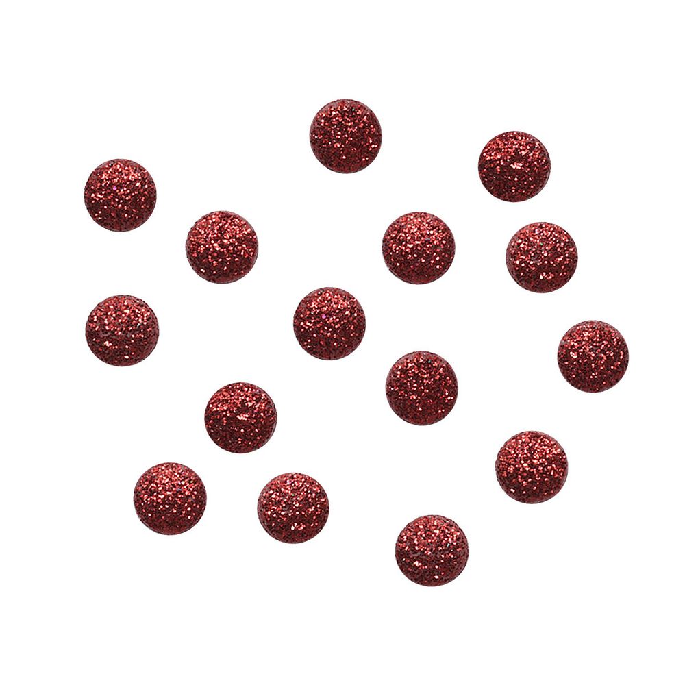 Кабошоны для скрапбукинга Круги малые, 8 мм, 15 шт, красный с блестками, Dress it up, 3527