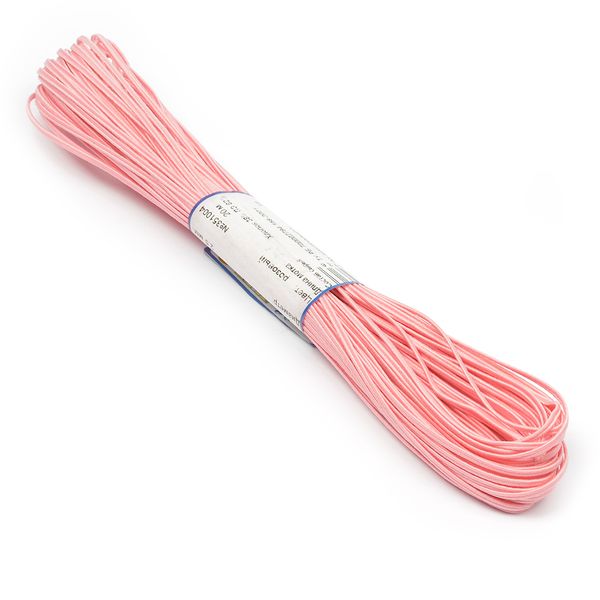Шнур сутажный ⌀2.5-3.0 мм / 20 метров, розовый
