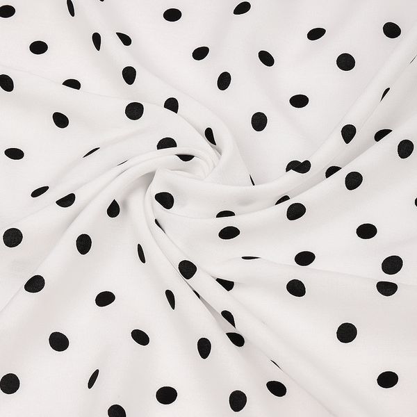 Штапель в горошек 90 г/м², 145 см / 2 метра, TBY.Vidt.04 цв.белый