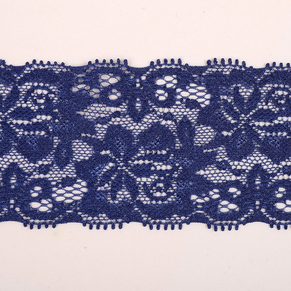 Кружево эластичное (стрейч) 55 мм, 238, цв.03 т.синий уп. 25 м, Kruzhevo