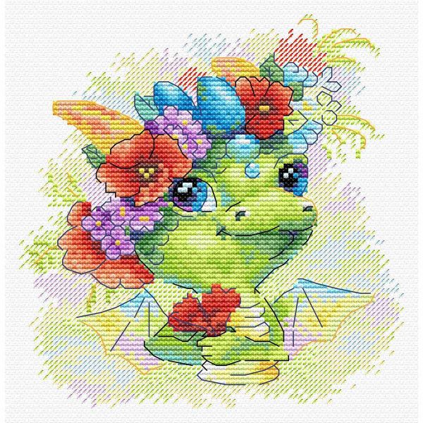 Набор для вышивания нитками МП Студия, Романтичный дракон 15х15 см