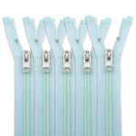 Молния спираль (витая) Т5 (5 мм) 1 зам., разъем., 80 см, прозрачная, металл. слайд., 5 шт