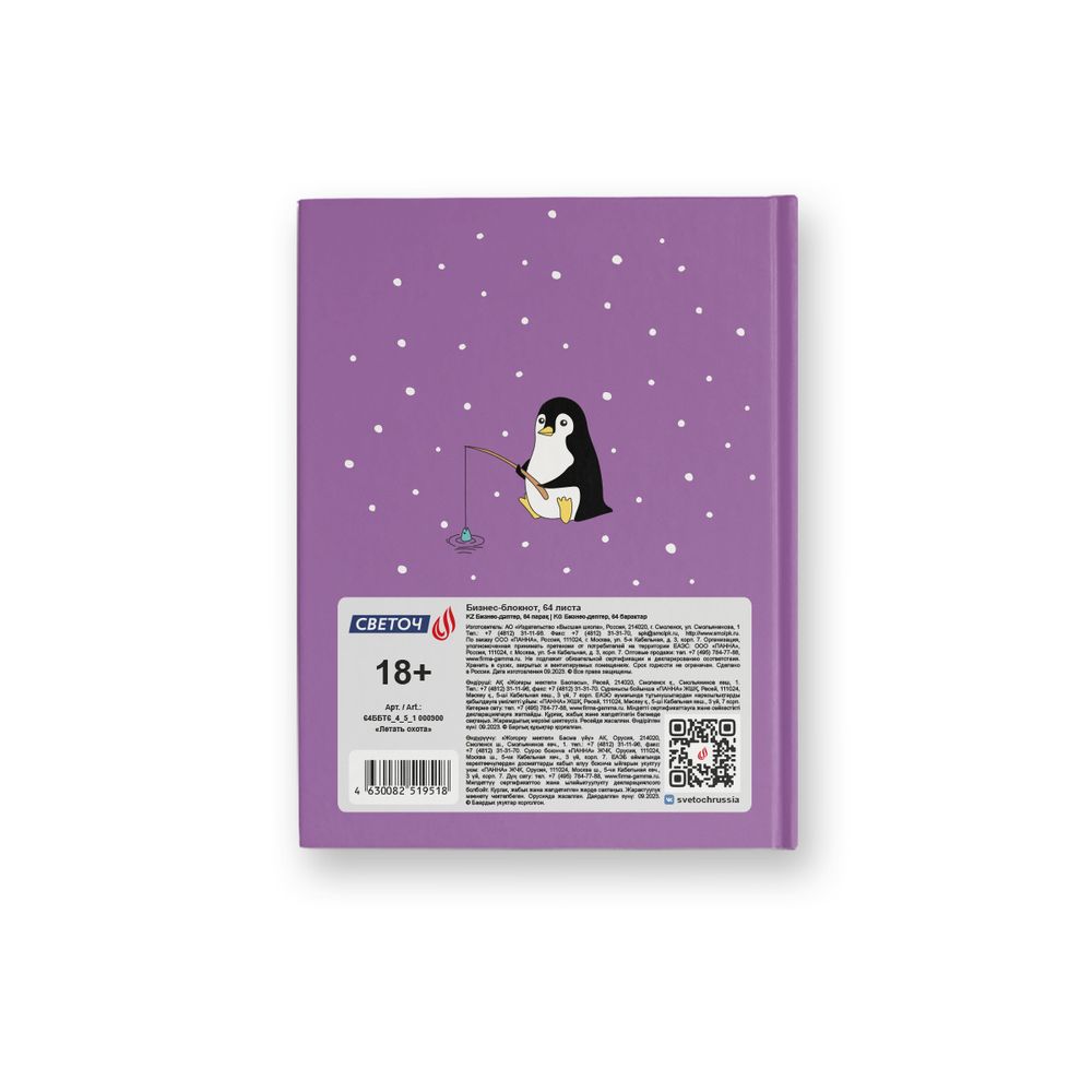 Бизнес-блокнот, глянцевая ламинация, A6 64 л. 24 шт, клетка, Летать охота 000900, Светоч 64ББТ6_4_5_1