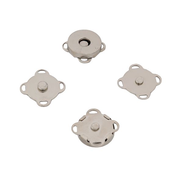 Кнопка магнитная металл пришивная ⌀14.0 мм, никель, 2AS-102, 20 шт