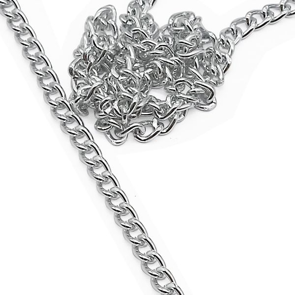 Цепь алюминиевая 6,5х4,4х10м (серебро), К1804