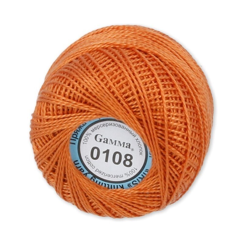 Пряжа нитки Ирис / уп.10 мот. по 10г, 82м, 0108 яр.оранжевый, Gamma Пряжа нитки Ирис / уп.10 мот. по 10г, 82м, 0108 яр.оранжевый, Gamma