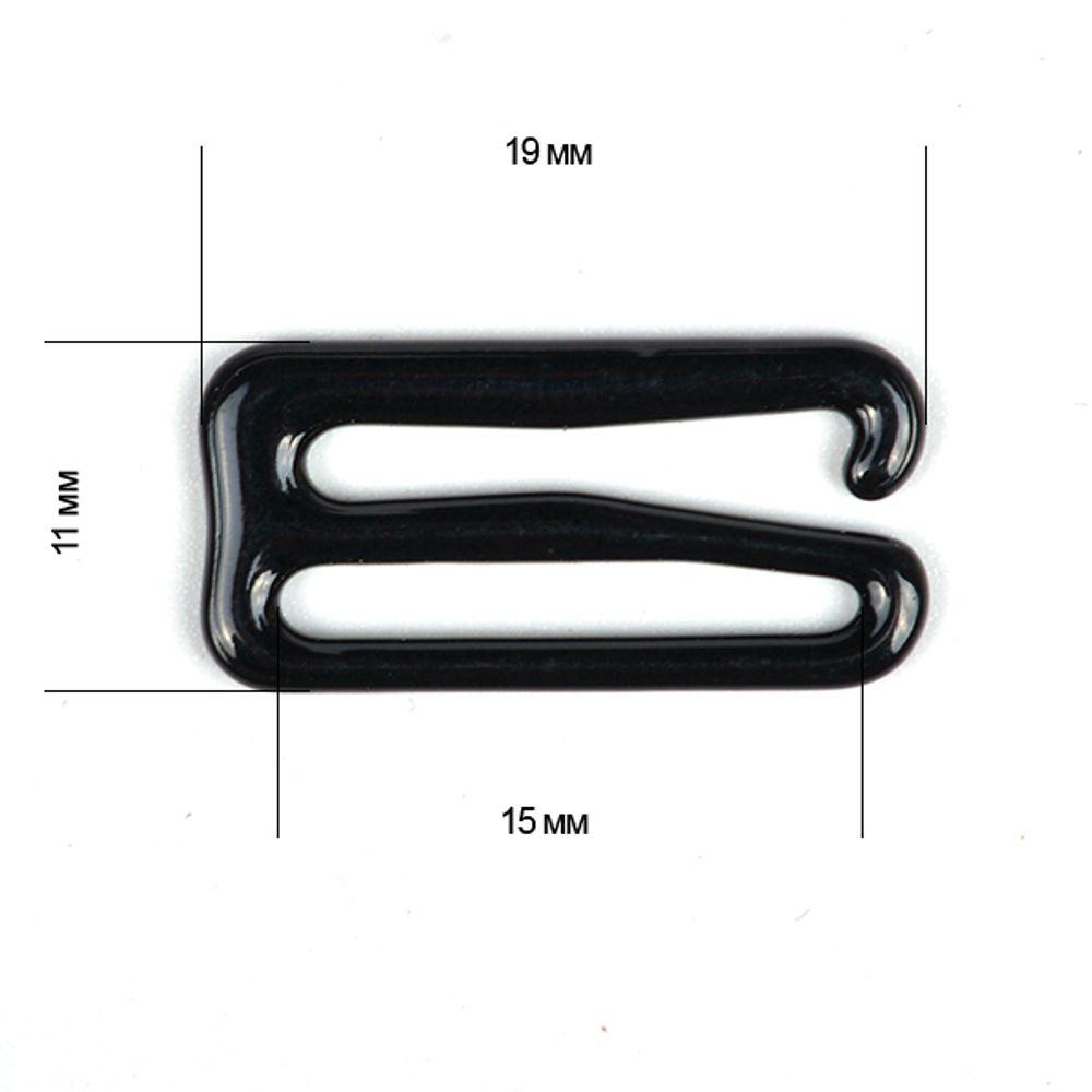 Крючки для бюстгальтера металл 15.0 мм, 100 шт, 02 черный