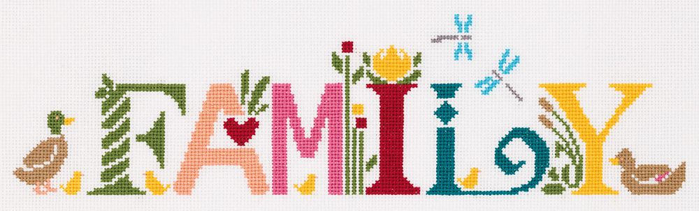 Набор для вышивания нитками Panna, Семья (английский), 34,5х11,5 см
