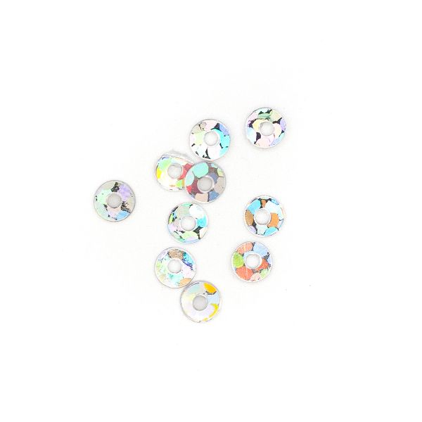 Пайетки плоские 3 мм, упак. 10 гр, Астра, 50112 серебро голограмма, уп.10 шт